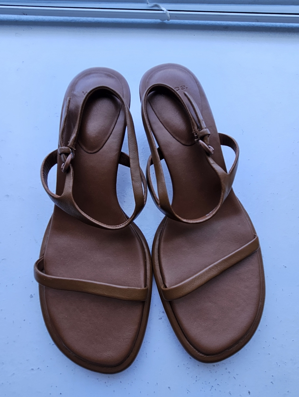 NWOT Vince 7.5 Women's Brown Leather Slingback Sandals